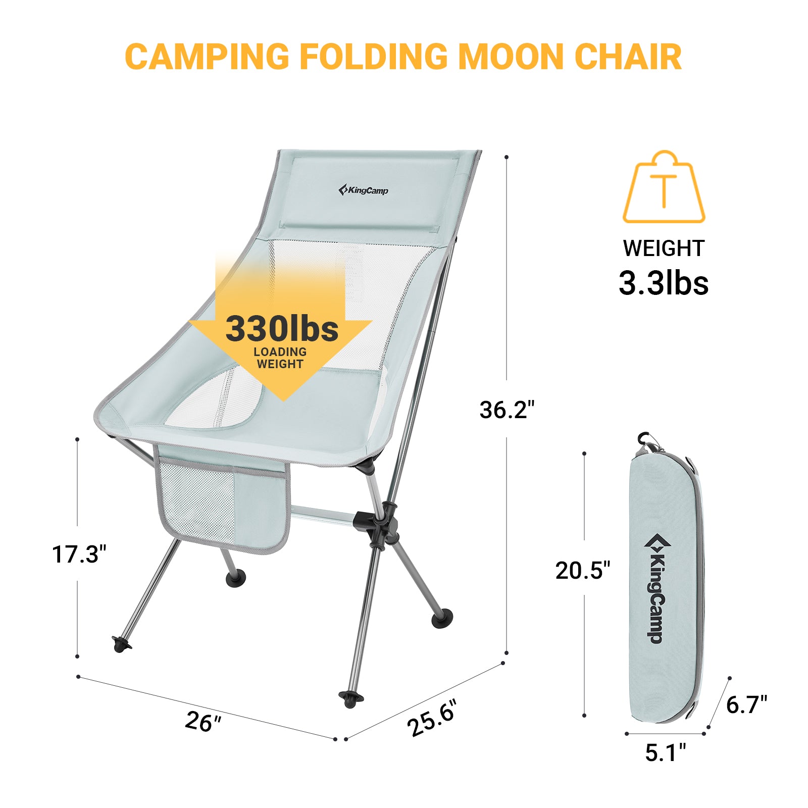 KingCamp Extra Wide High Back Camping Chair