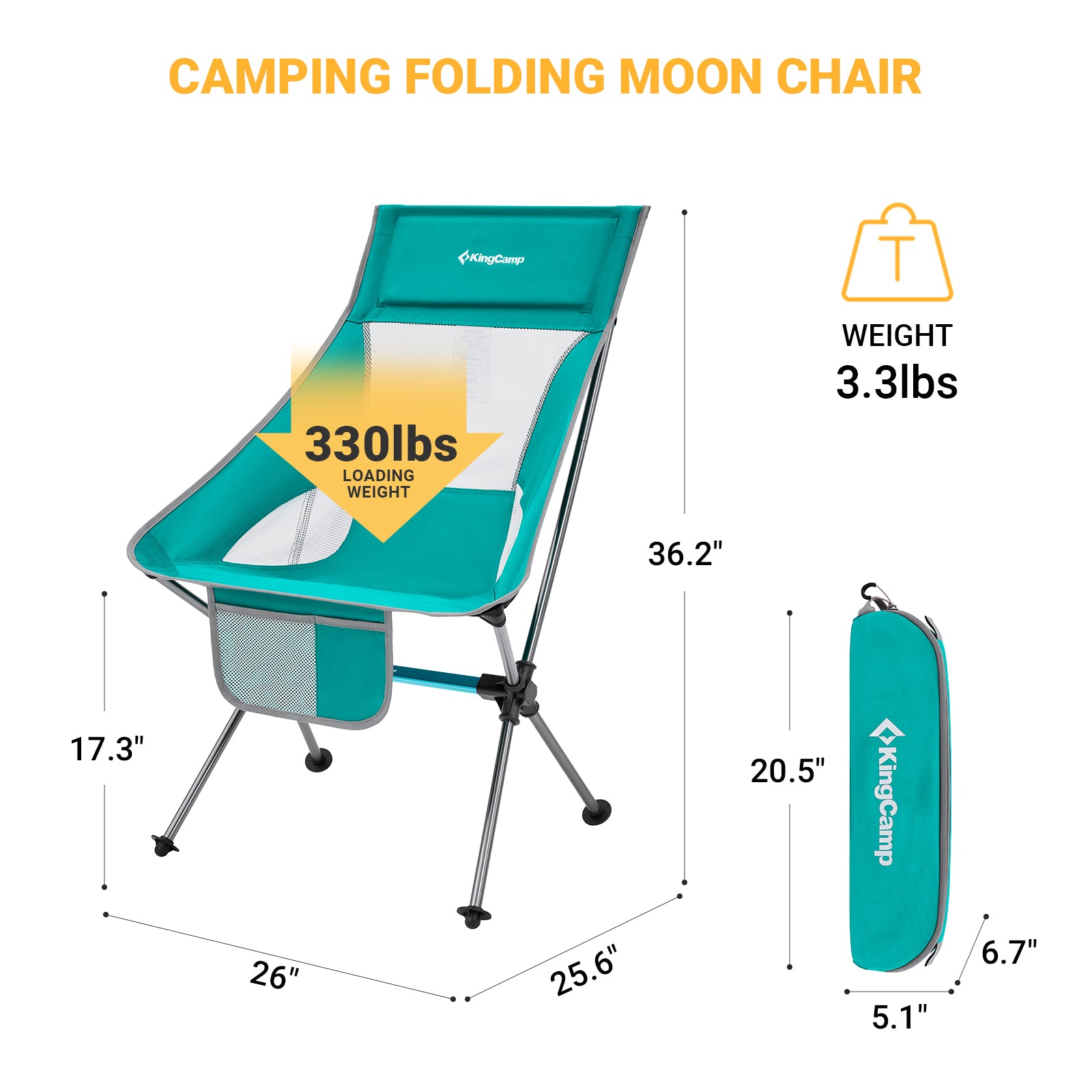 KingCamp Extra Wide High Back Camping Chair