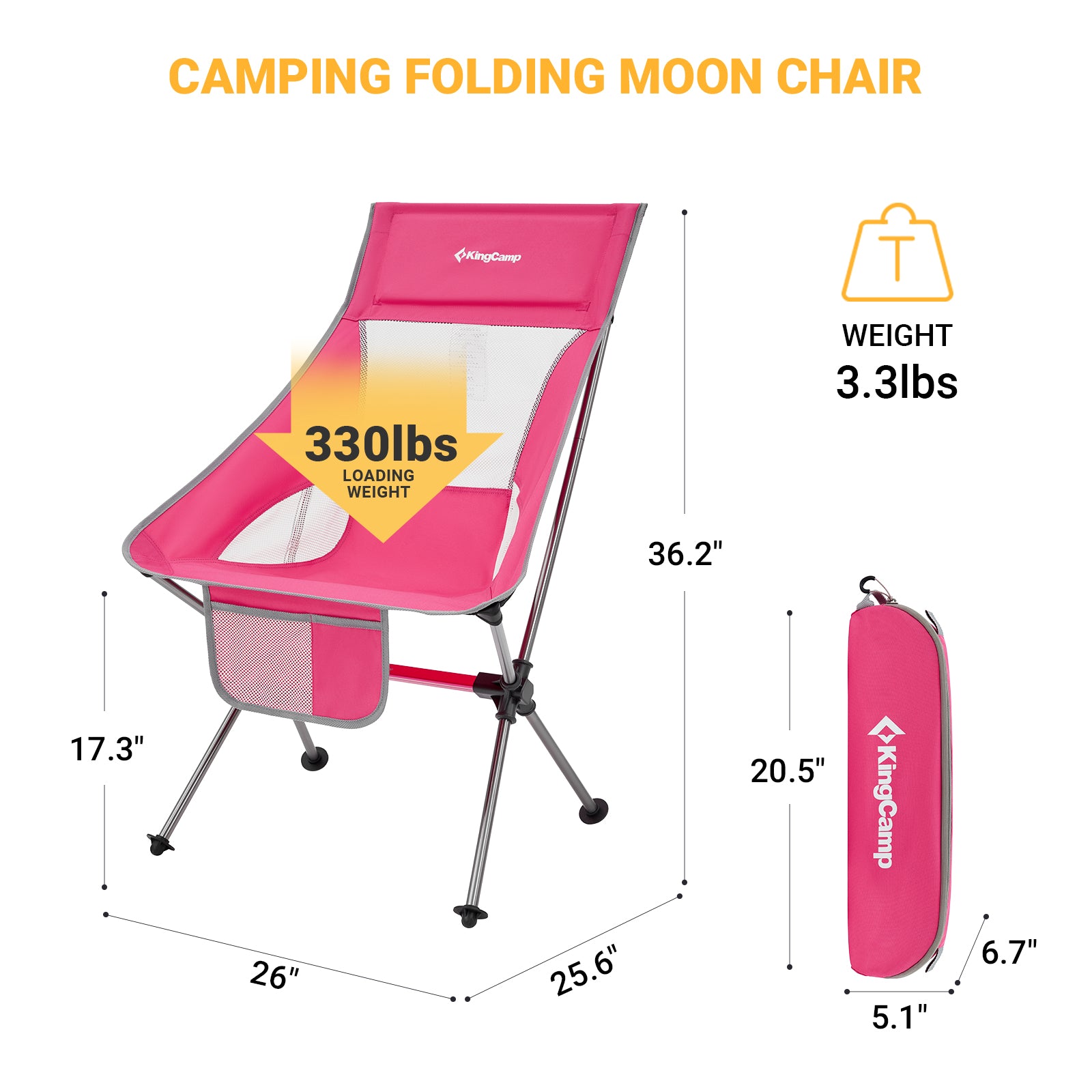 KingCamp Extra Wide High Back Camping Chair