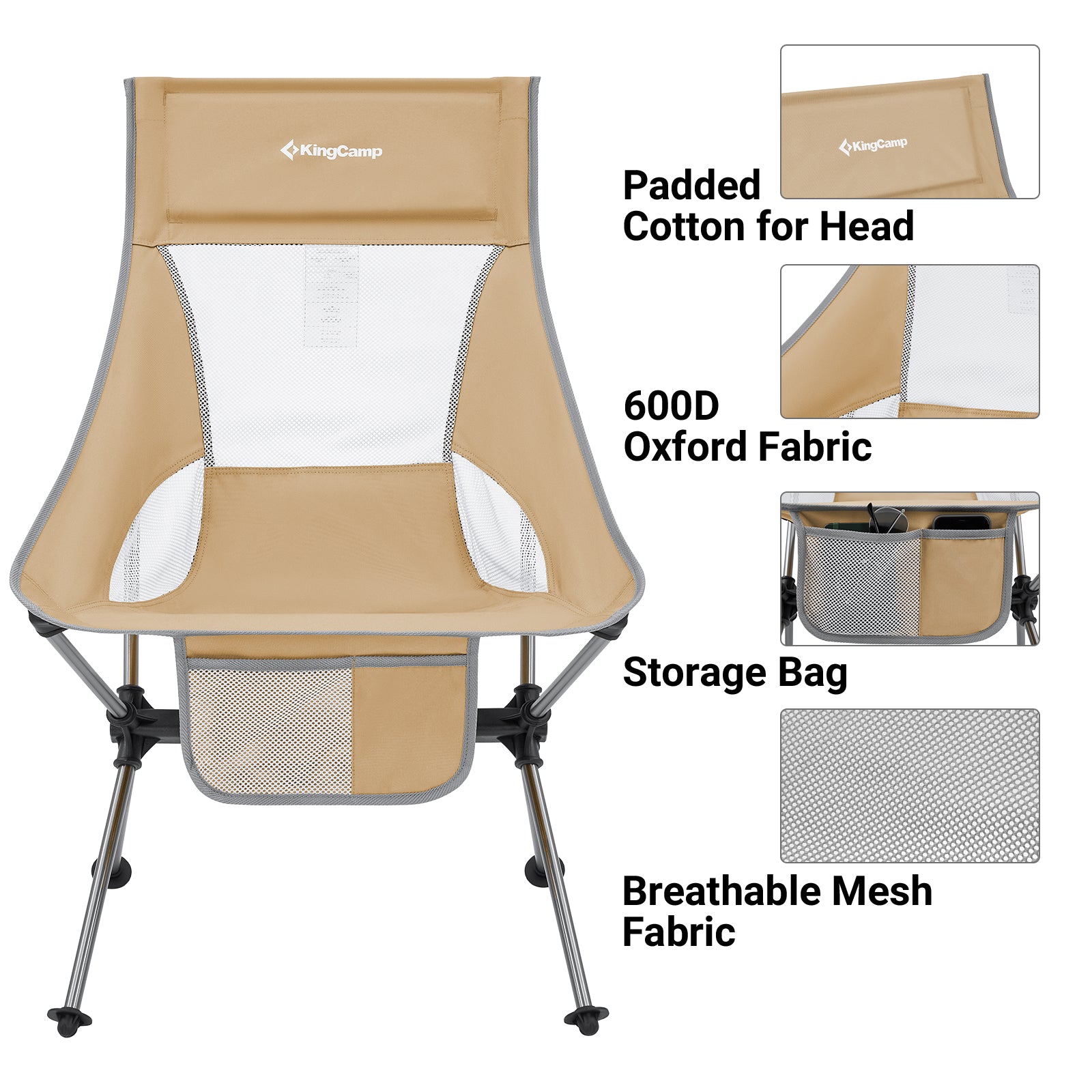 KingCamp Extra Wide High Back Camping Chair