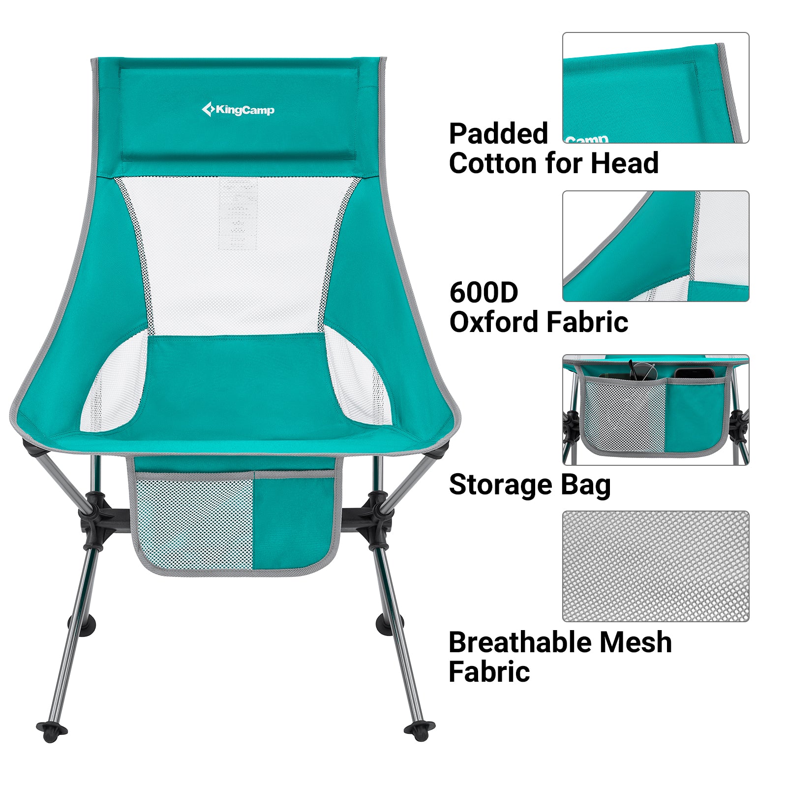 KingCamp Extra Wide High Back Camping Chair