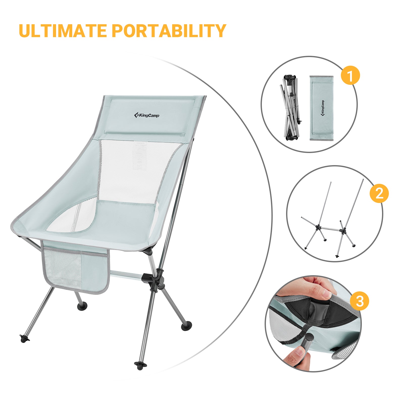 KingCamp Extra Wide High Back Camping Chair