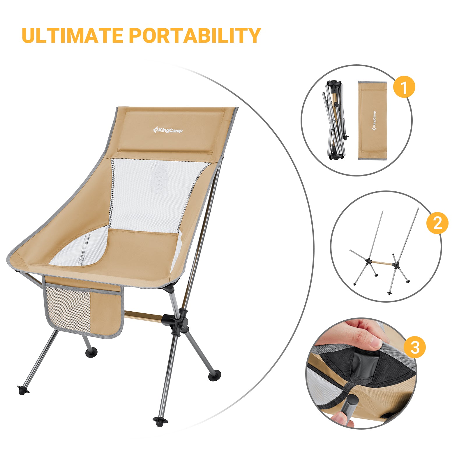 KingCamp Extra Wide High Back Camping Chair