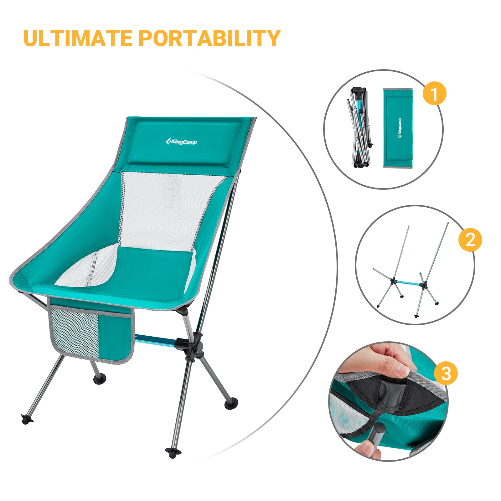 KingCamp Extra Wide High Back Camping Chair