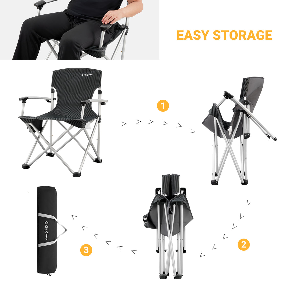 Buy KingCamp Outdoor Lumbar Back Padded Camp Chair Now KingCamp Outdoors
