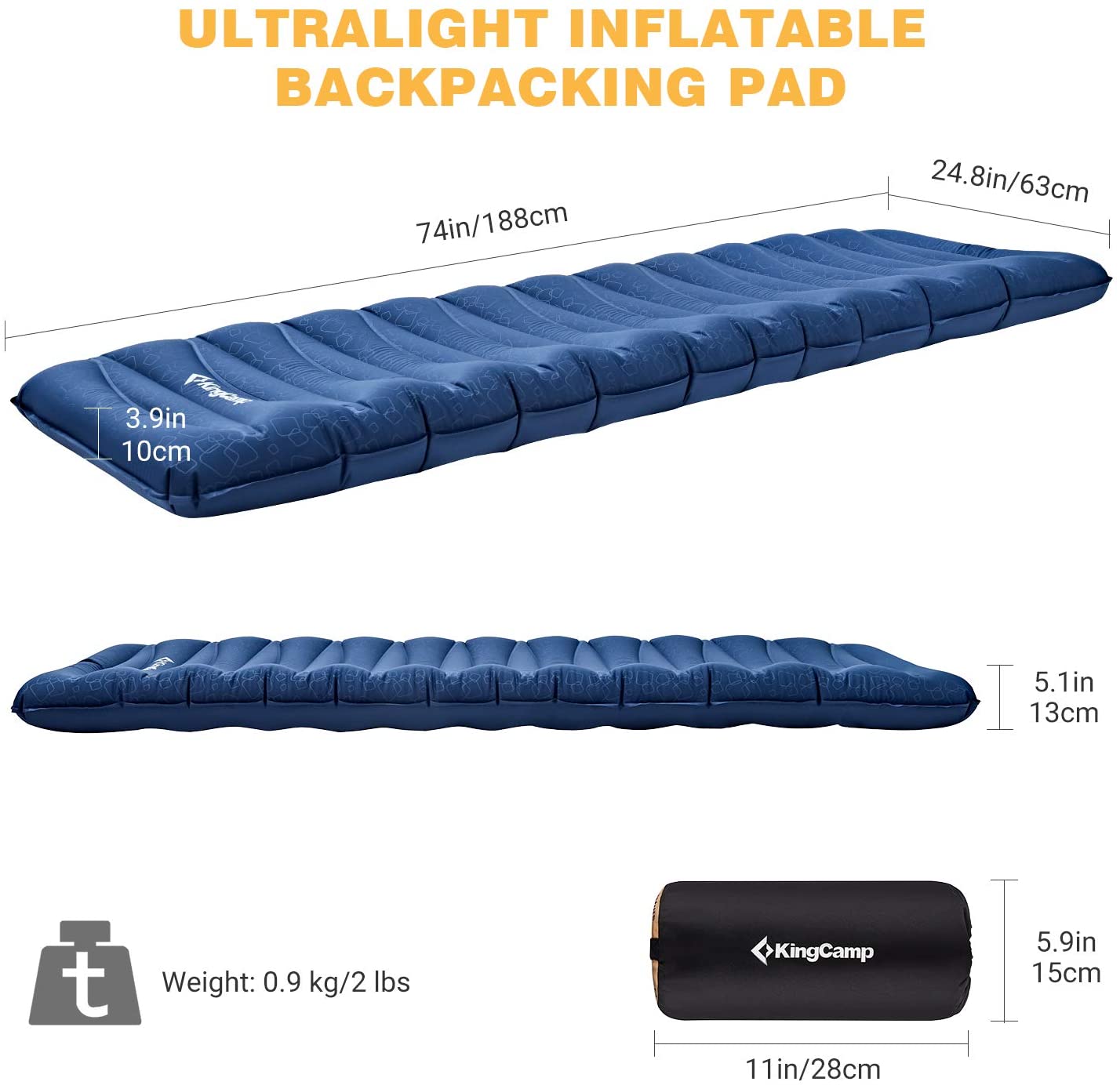 KingCamp Lightweight 3.9 Inches Thick Mattress Single/ Double