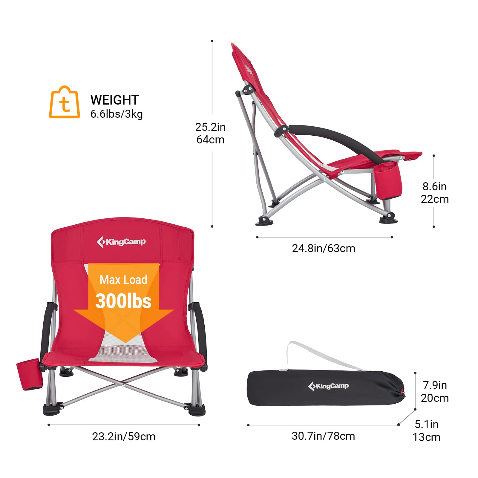 KingCamp Low Sling Beach Chairs