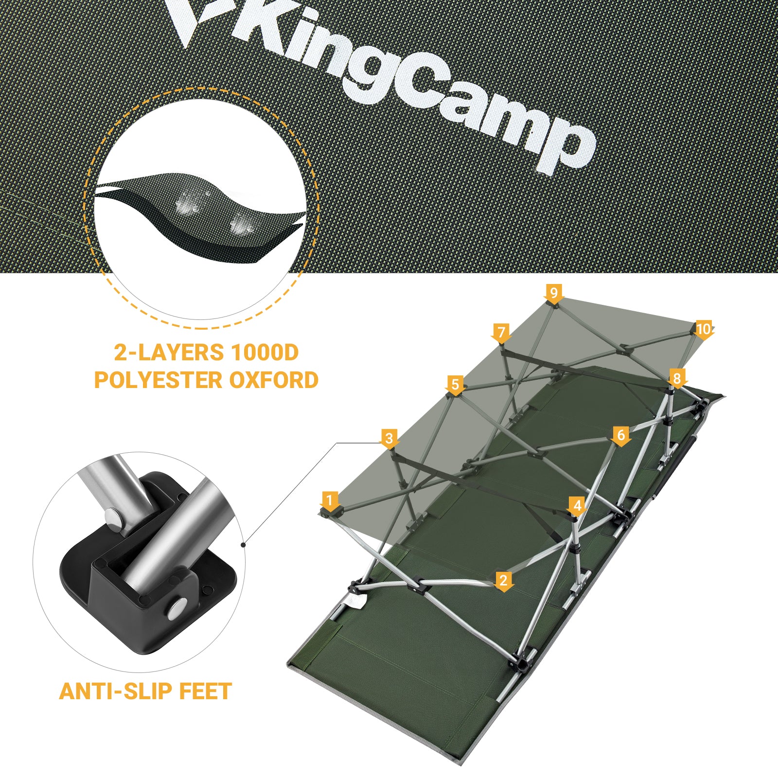 KingCamp Oversized Heavy Duty Camping Cot