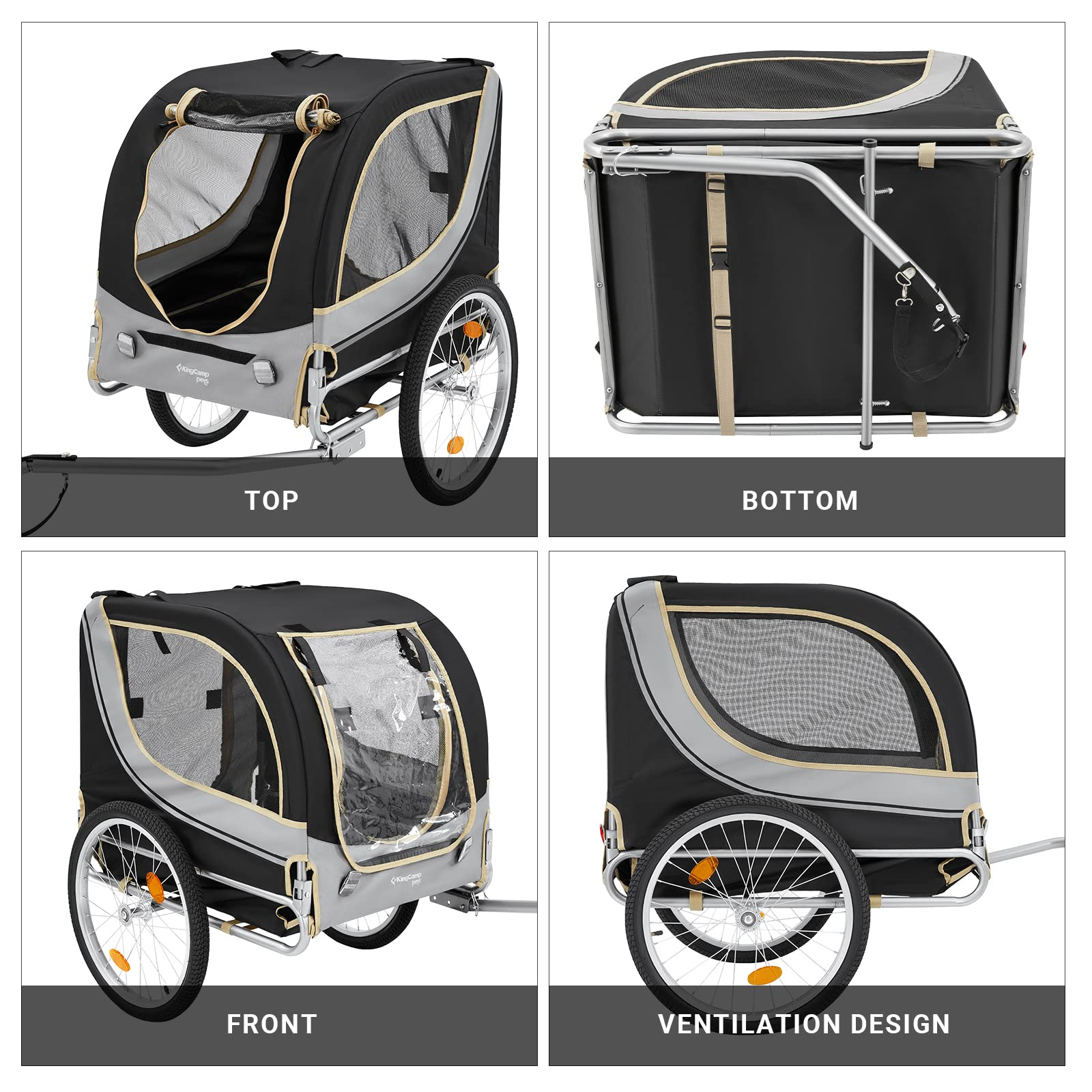 KingCamp Pet Bike Trailer Dog Carrier