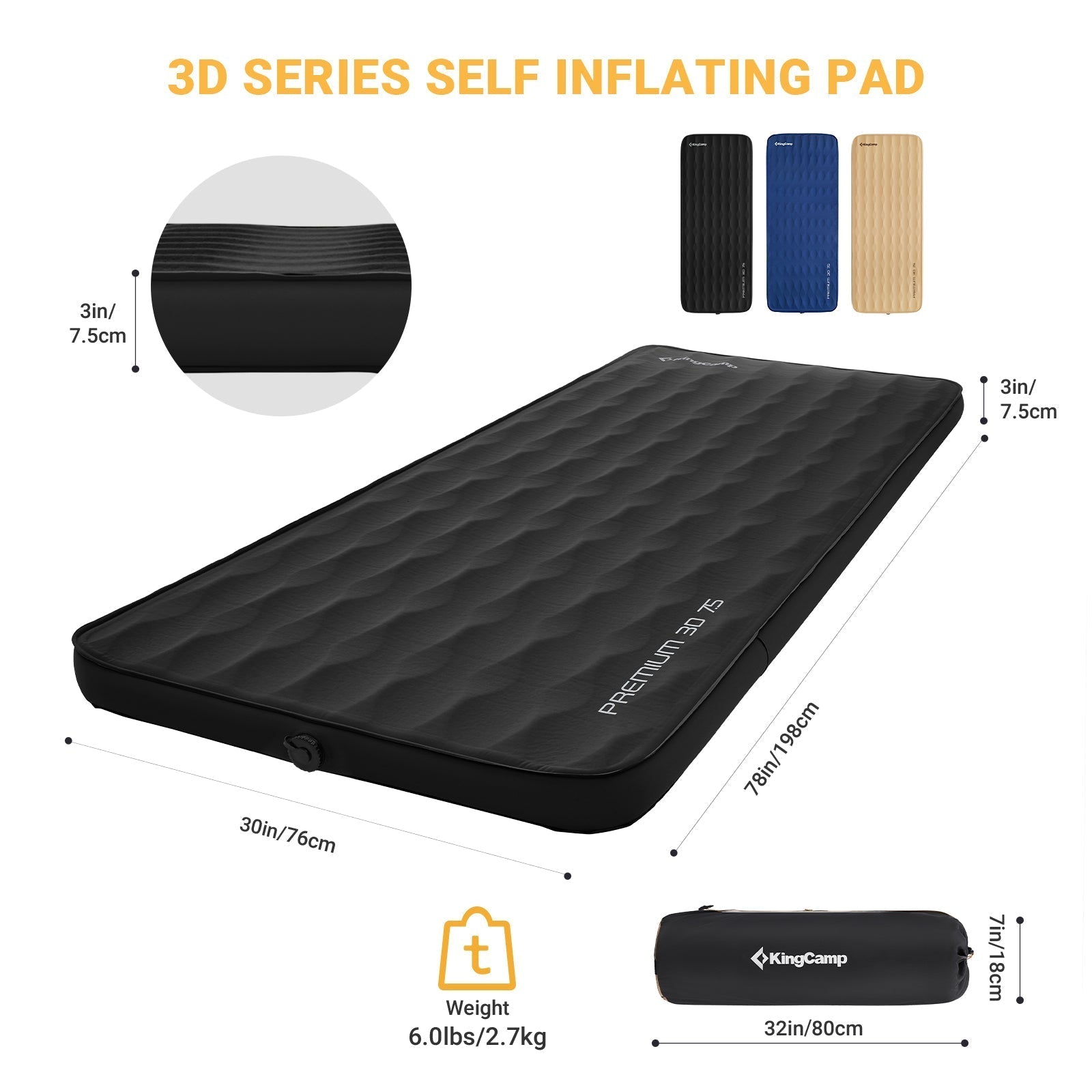KingCamp Self-Inflating Double/Single Sleeping Mattress