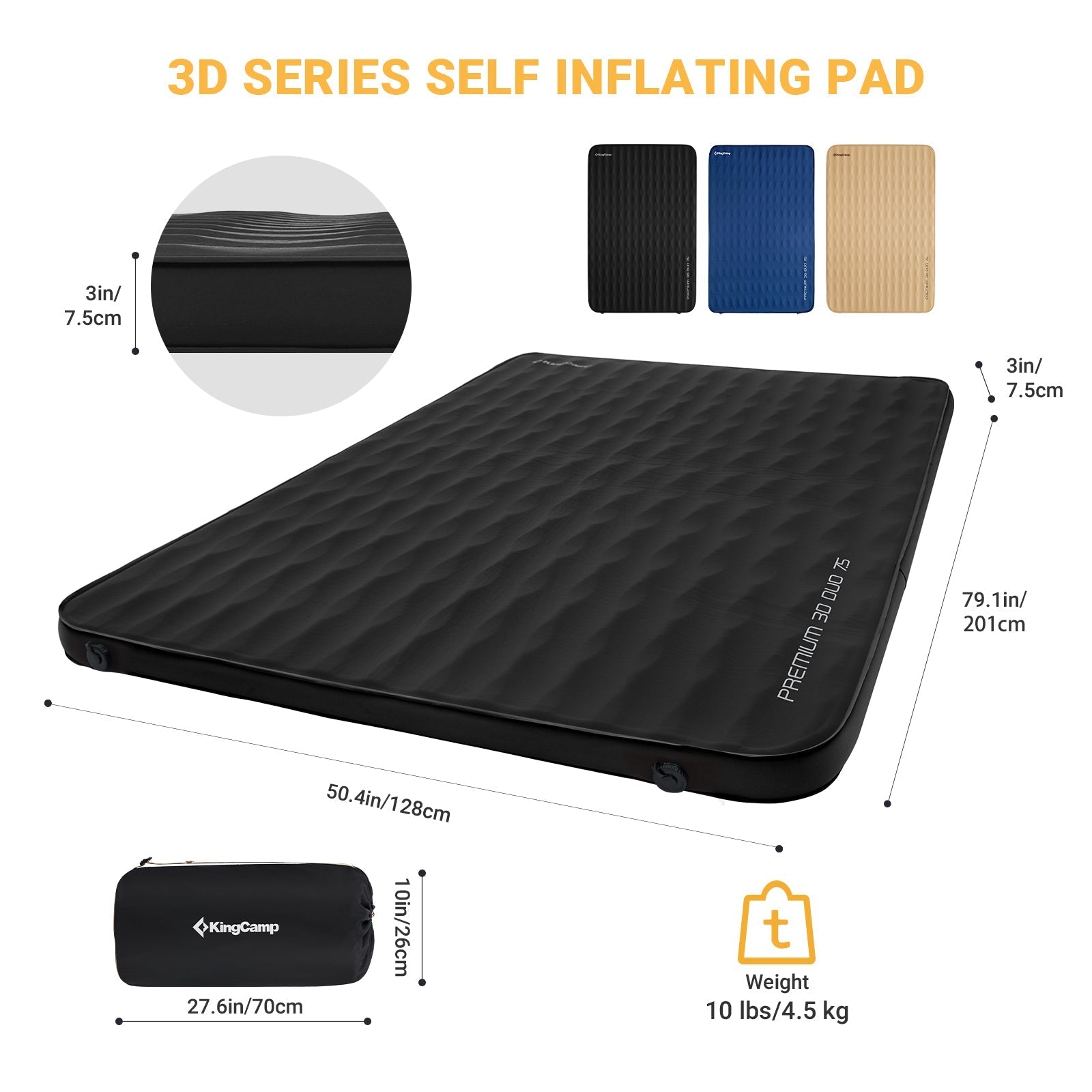 KingCamp Self-Inflating Double/Single Sleeping Mattress