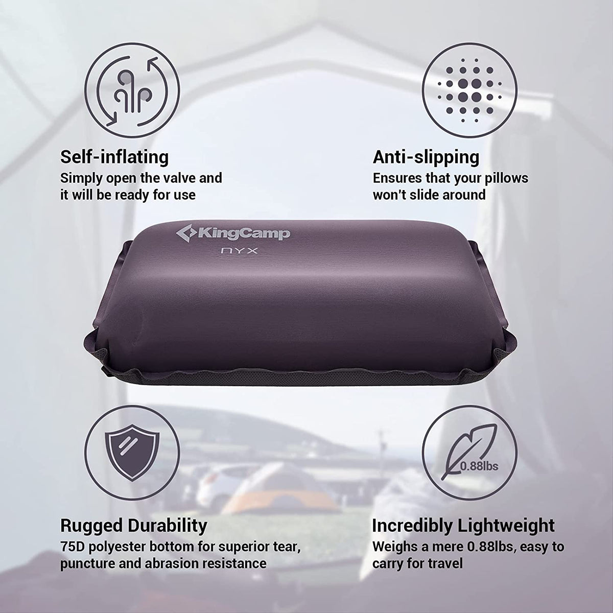 KingCamp Outdoor Selfinflating Neck & Lumbar Support Pillow KingCamp