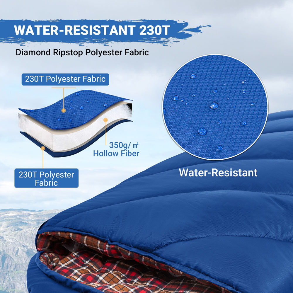 KingCamp 350g Filling Plus Size 3-4 Season Navy Sleeping Bag