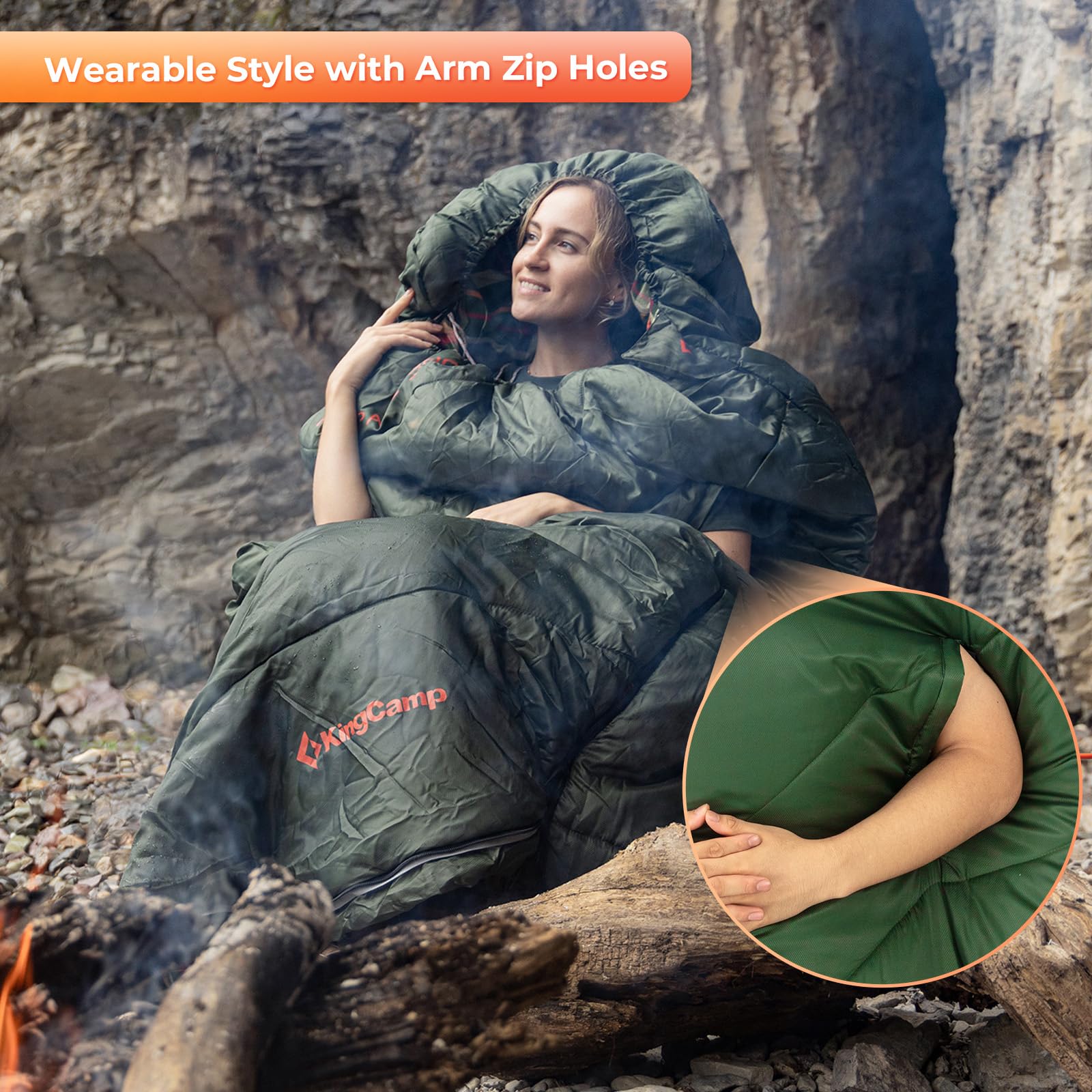 KingCamp Lightweight Flannel Camping Sleeping Bag- XL