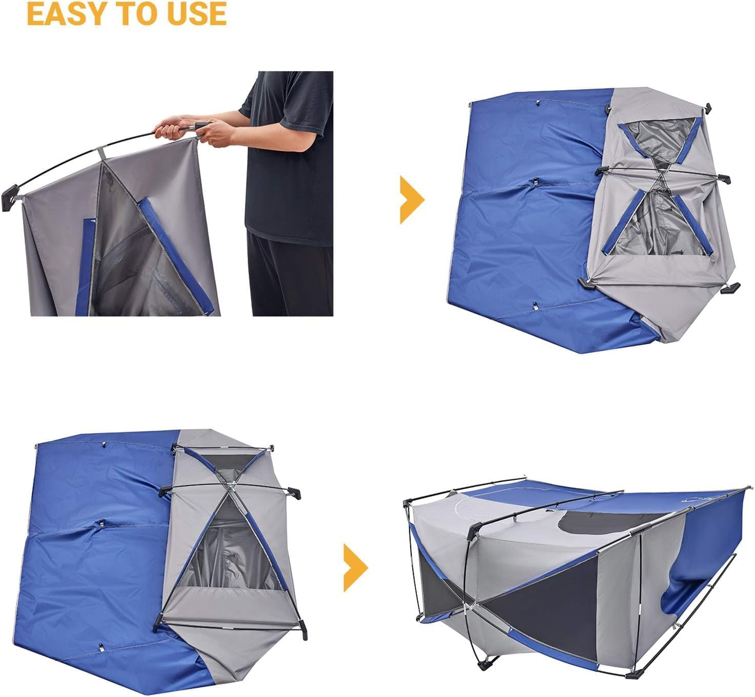 KingCamp Double Room Shower Tent with Solar Shower Set