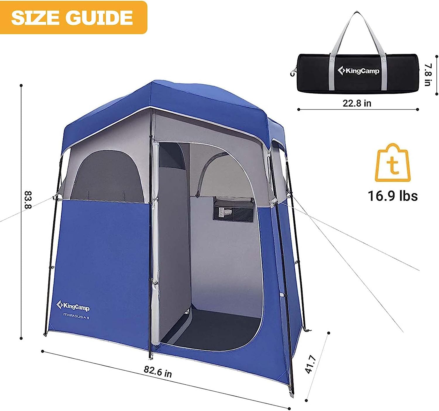 Camping privacy tent blue