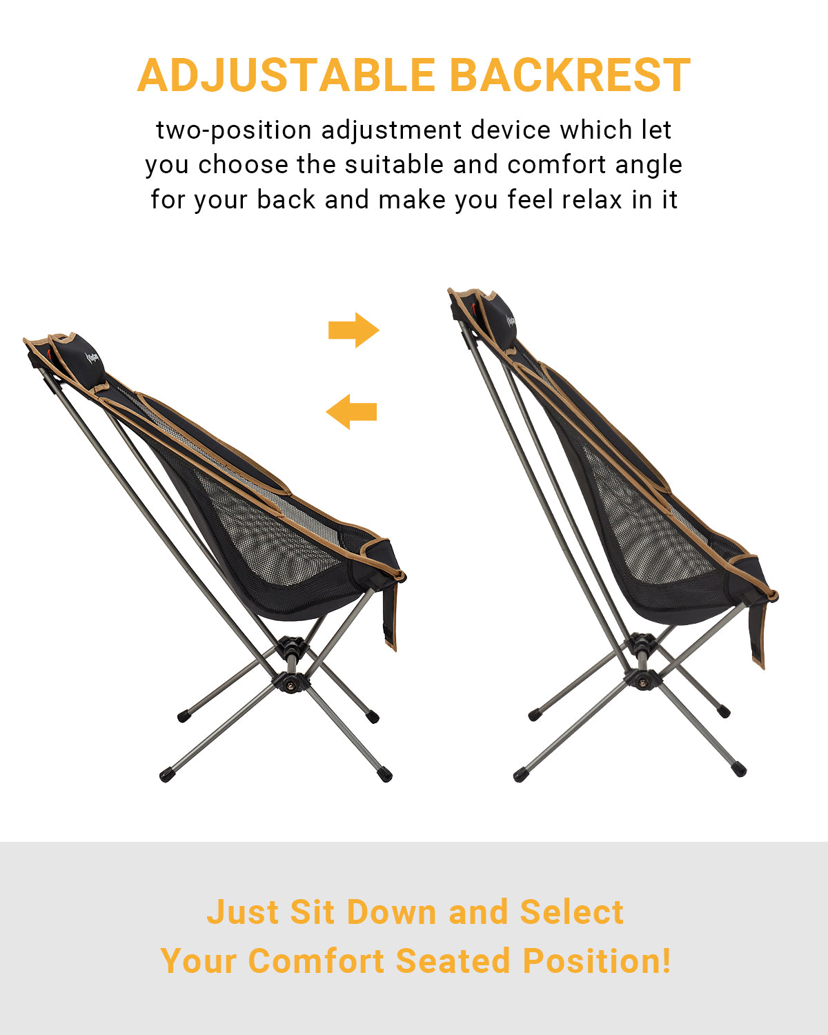 KingCamp Adjustable High Back Ultralight Camping Chair