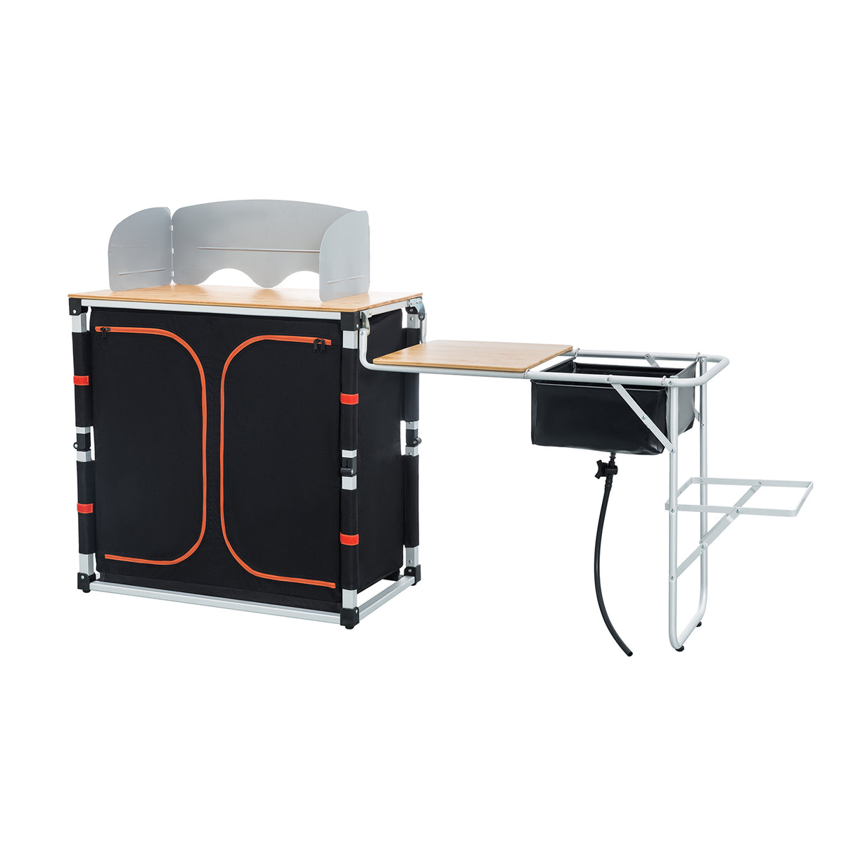 Bentism Camping Kitchen Table Folding Portable Cook Station 5 Tables & 2 Shelves, Size: Basic