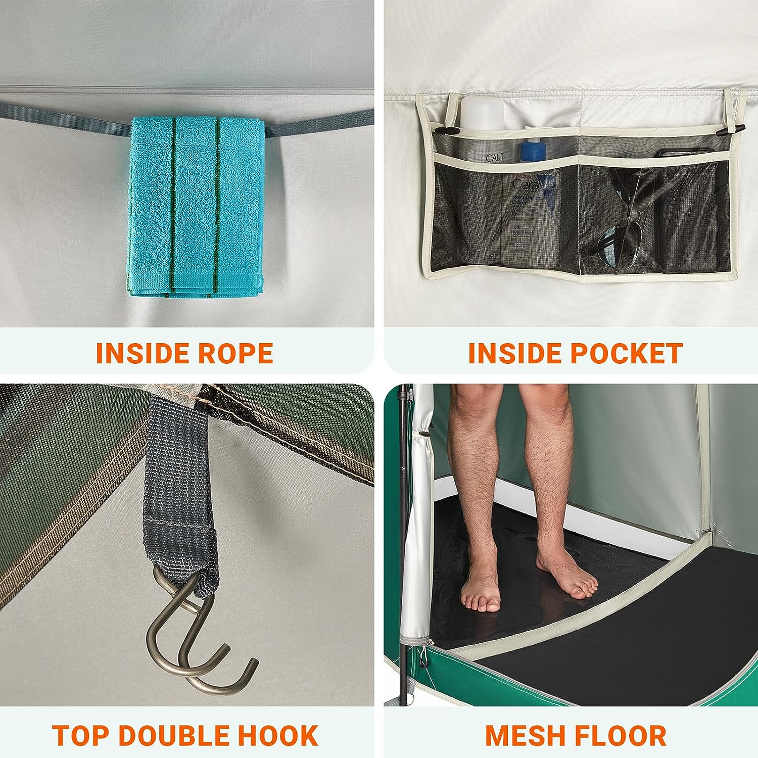 Versatile camping shower tent