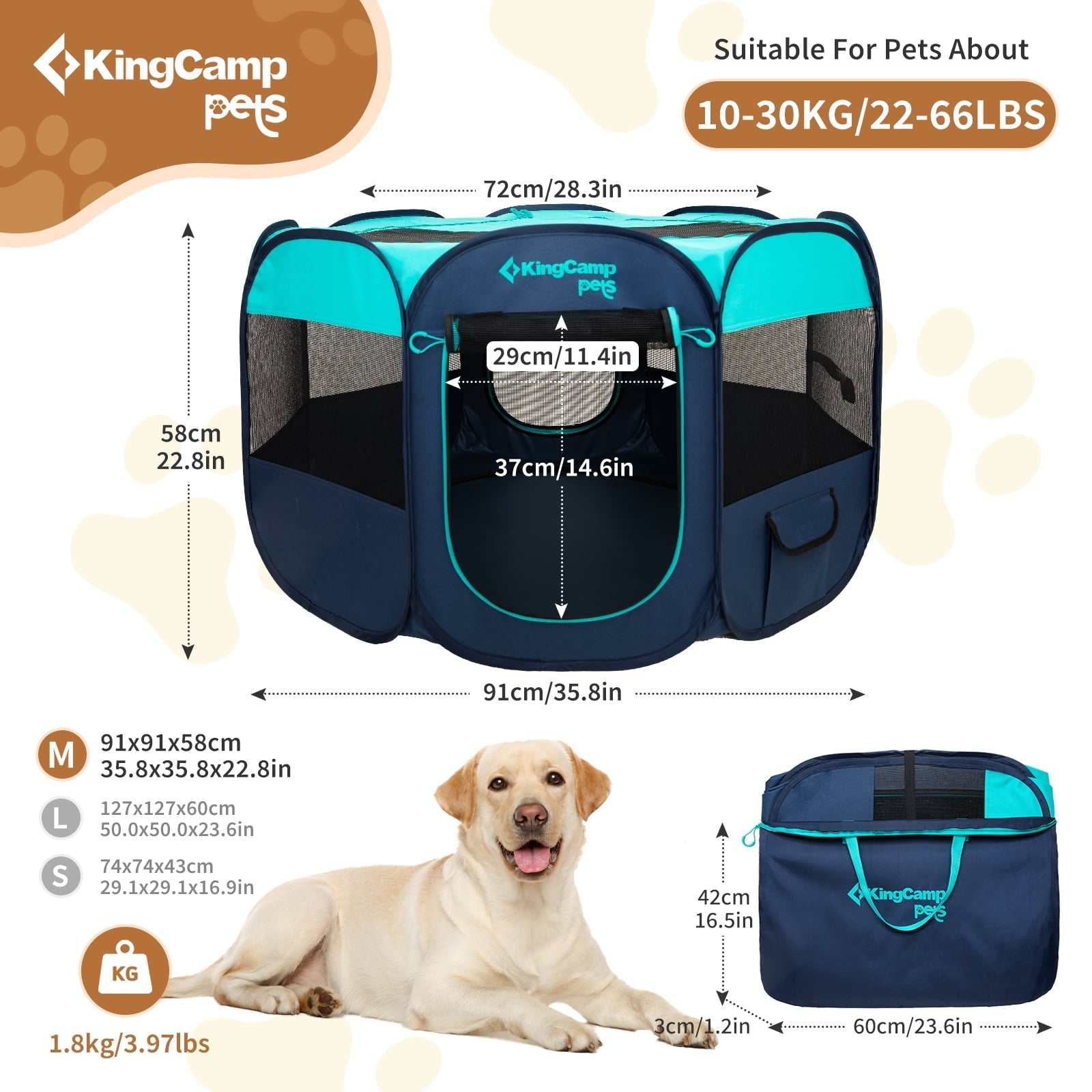 KingCamp PETS ANCONA Dog Playpen