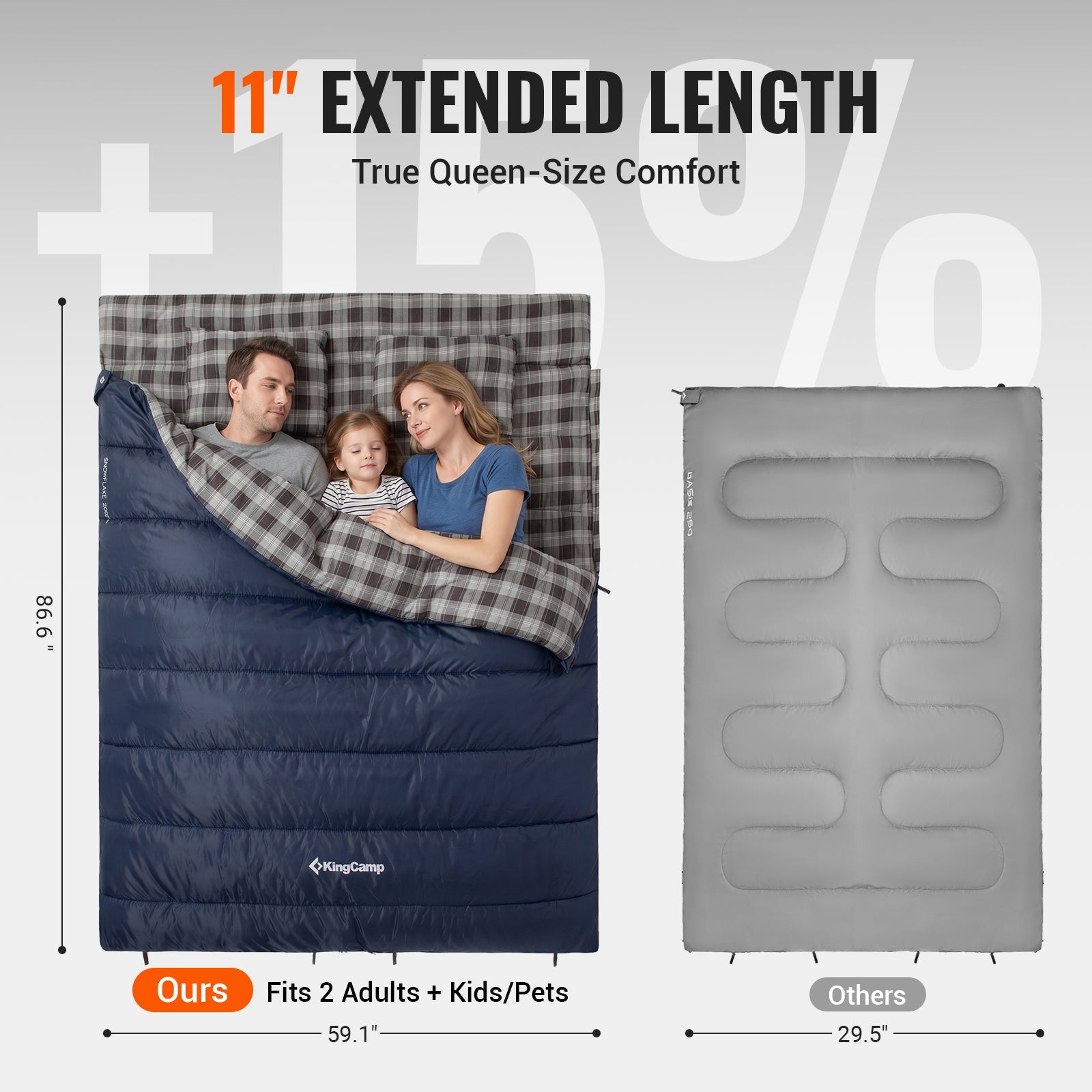 KingCamp SNOWFLAKE 300 Flannel Double Sleeping Bag