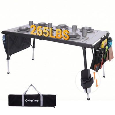 KingCamp GRANITE Adjustable Aluminum Table with Carrying Bag