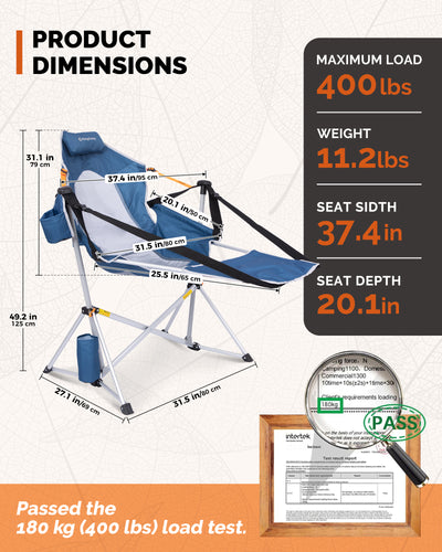 KingCamp Orchid C20 Mesh Back Hammock Chair with Footrest