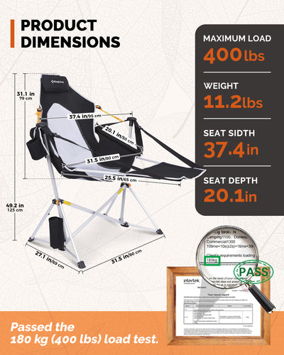 KingCamp Orchid C20 Mesh Back Hammock Chair with Footrest
