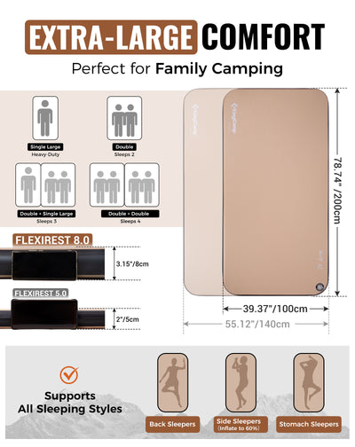 KingCamp Flexi Rest 8.0 Single TPU Air Sleeping Pad