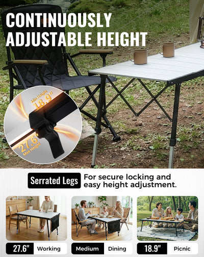 KingCamp GRANITE Adjustable Aluminum Table with Carrying Bag