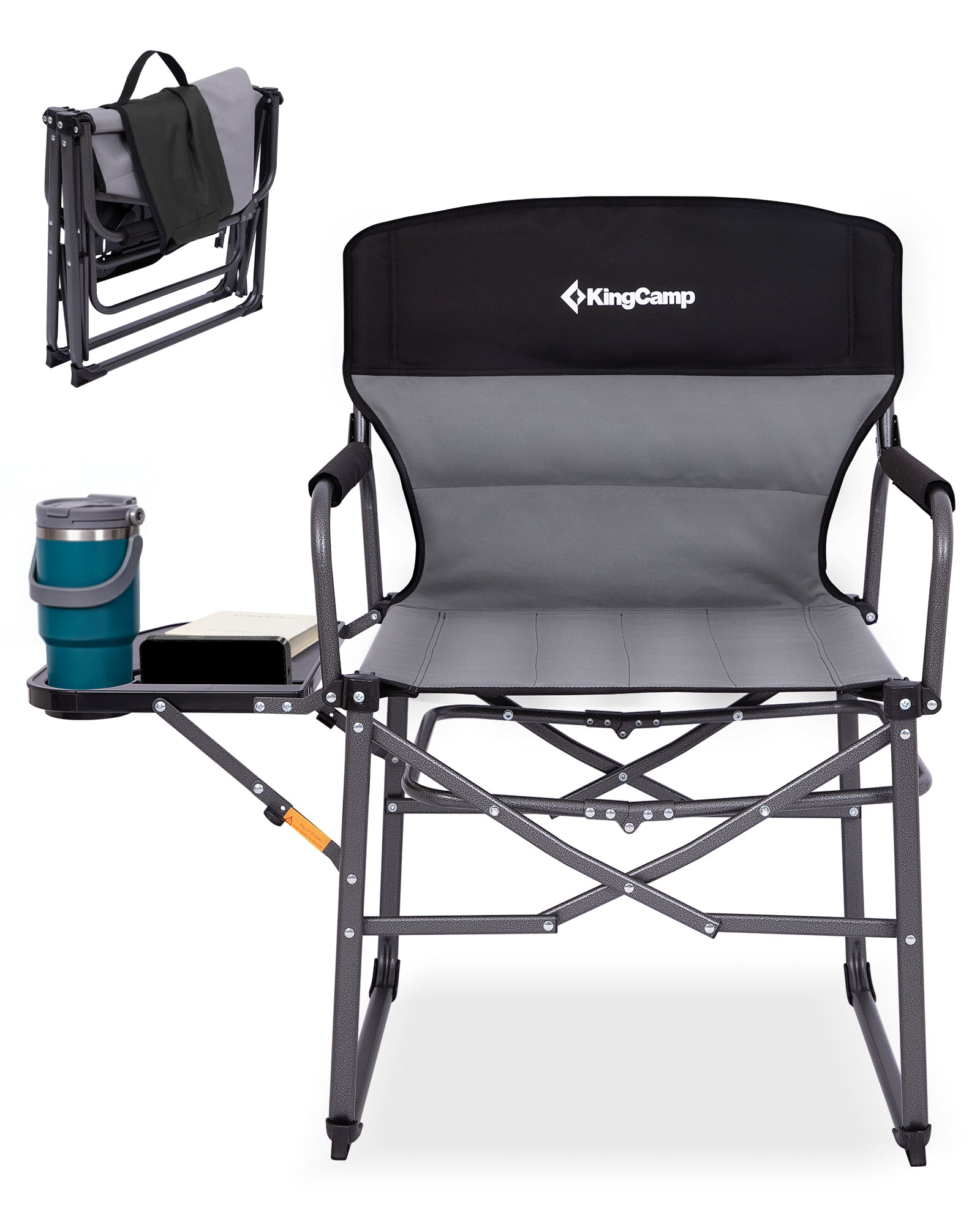 KingCamp Oversized Director Chair with Side Table | Heavy-Duty and