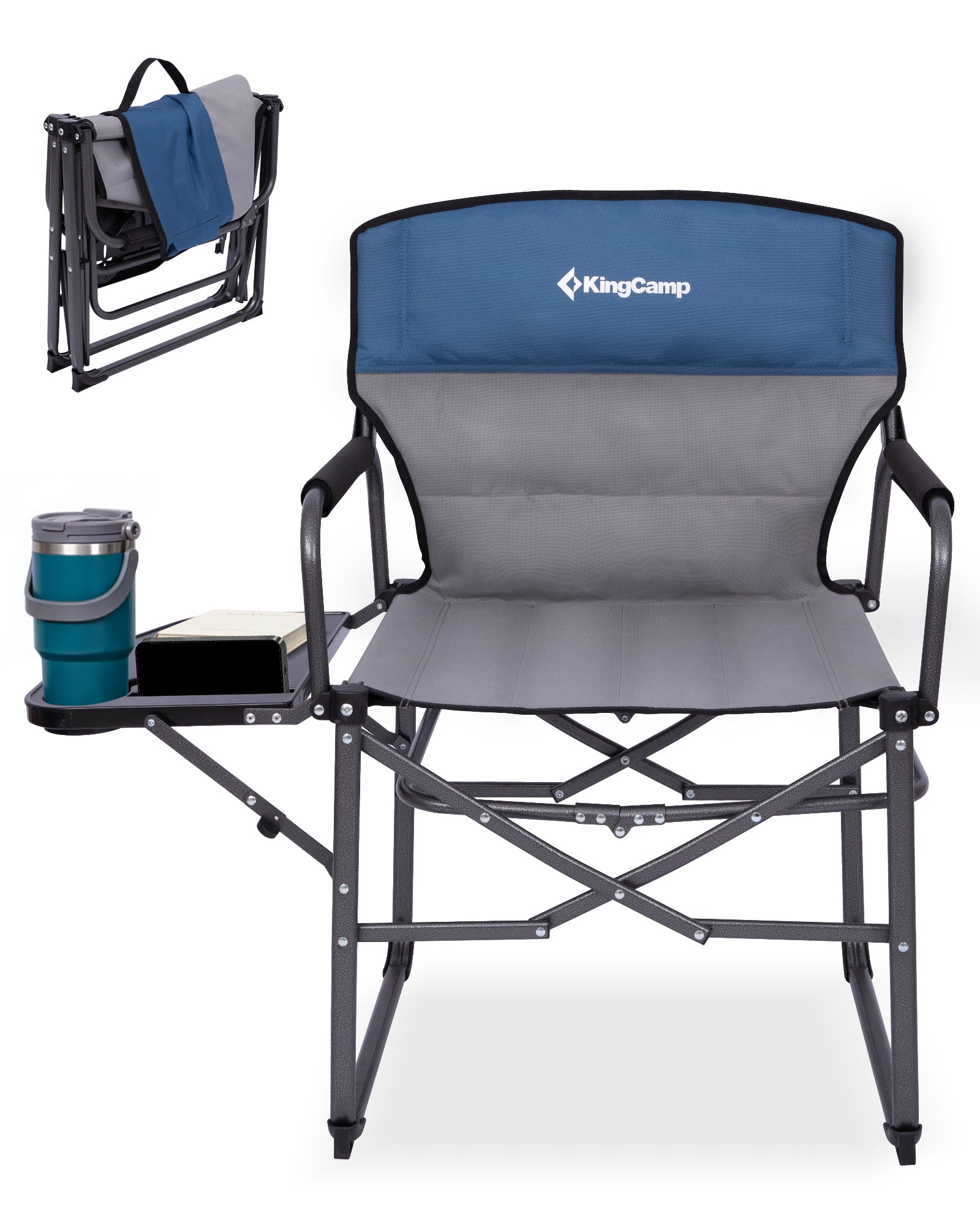 KingCamp Oversized Director Chair with Side Table | Heavy-Duty and