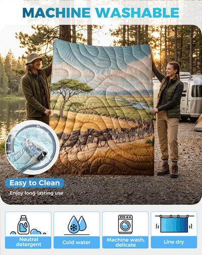 KingCamp SMART 150 XL Lightweight Camping Blanket – Prism / Canoe / Savan