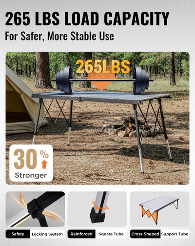 KingCamp GRANITE Adjustable Aluminum Table with Carrying Bag