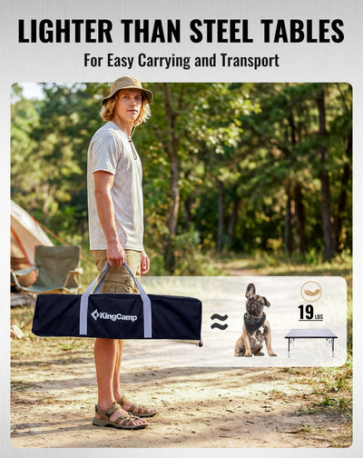 KingCamp GRANITE Adjustable Aluminum Table with Carrying Bag