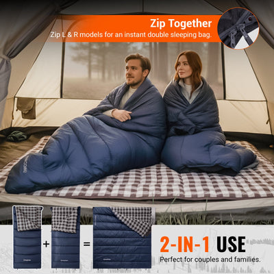 KingCamp SNOWFLAKE 400 Flannel Single Sleeping Bag