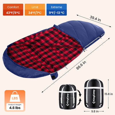KingCamp Plus Size 3-4 Season Sleeping Bag
