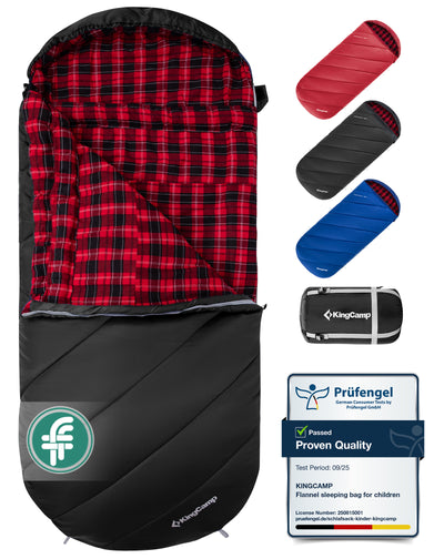 KingCamp 350g Filling Plus Size 3-4 Season Black Sleeping Bag