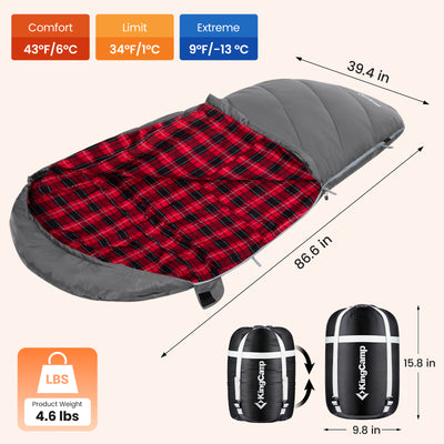 KingCamp Plus Size 3-4 Season Sleeping Bag