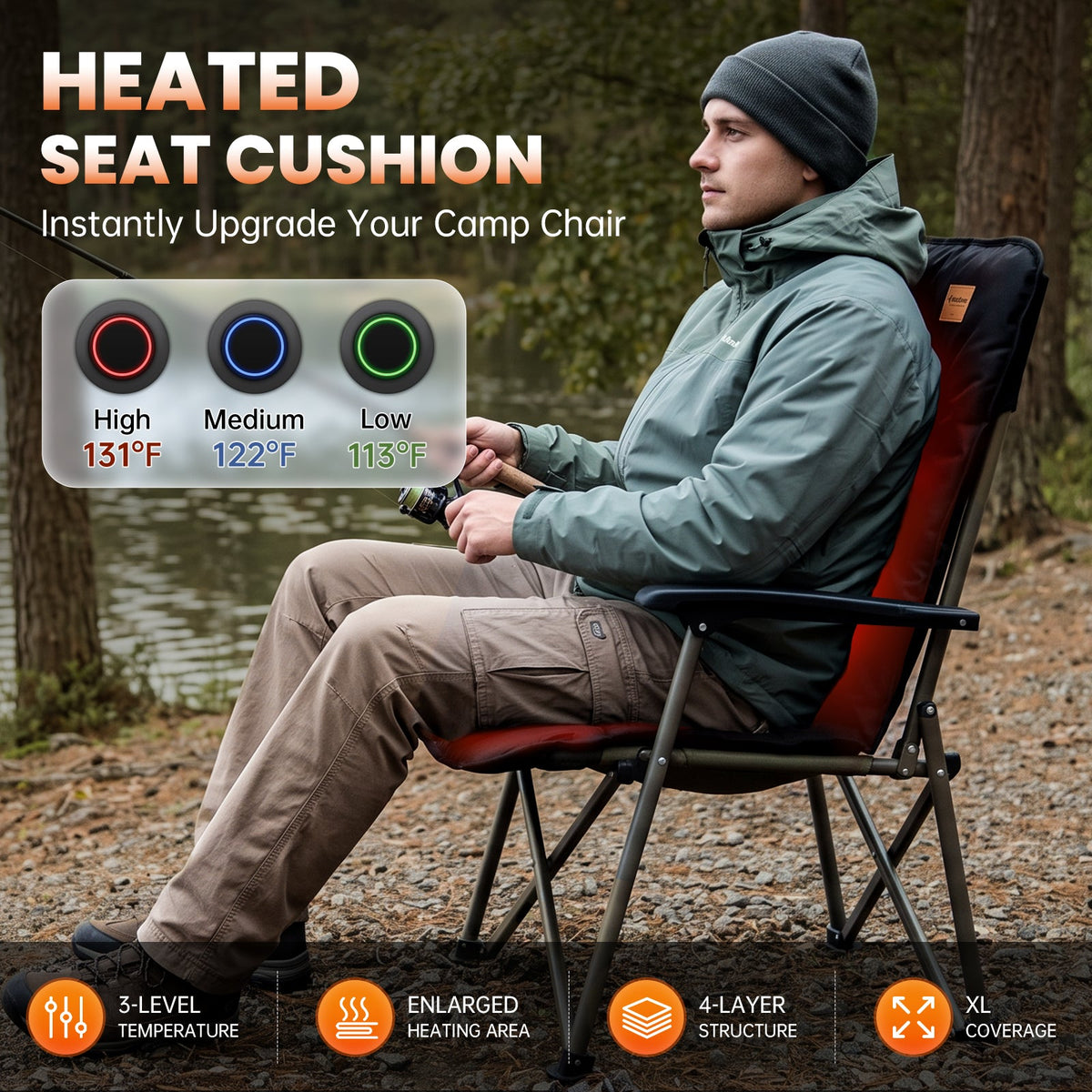 KingCamp Heated Seat Cushion For Outdoors
