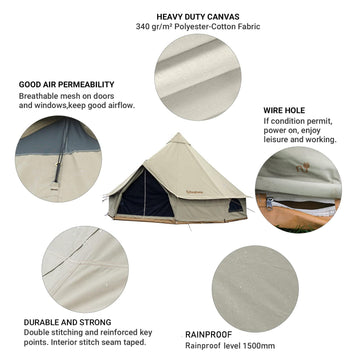 KingCamp 4-Season Khan 340GSM Canvas Bell Tent