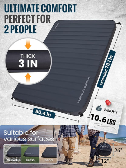 KingCamp PREMIUM DOUBLE Self Inflating Sleeping Pad