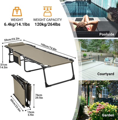 KingCamp BERLIN Classic Adjustable Cot Lounge Chair