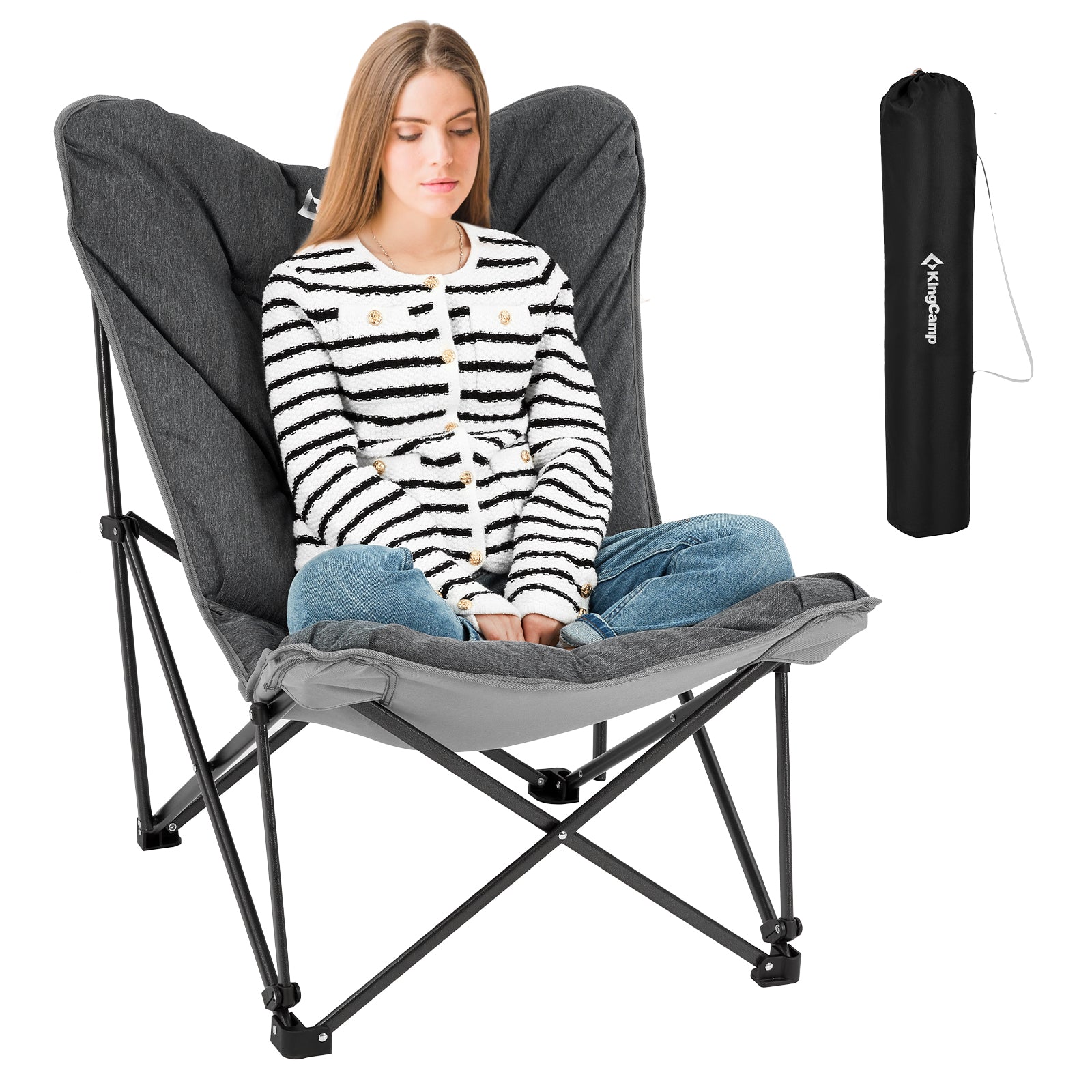 KingCamp Lemon C10 Padded Butterfly Chair | 300 lbs High-Back