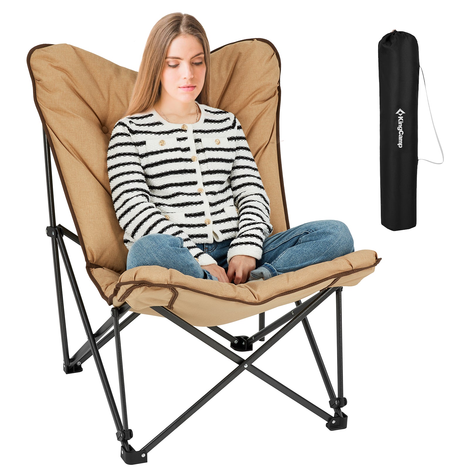キングキャンプ KingCamp Lemon C10 Padded Butterfly Chair | 300 lbs High-Back