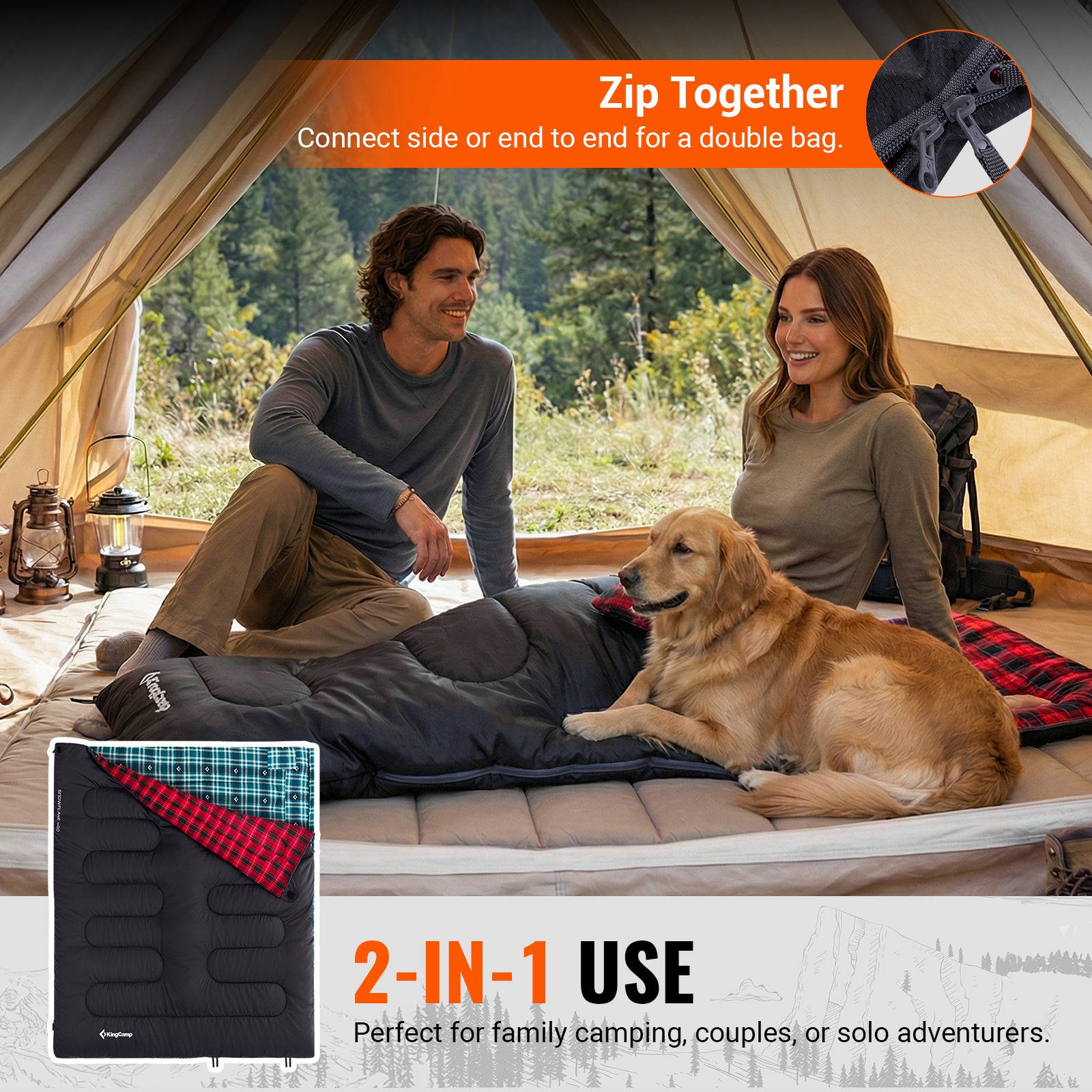 KingCamp Cotton Flannel 3 Season Sleeping Bags