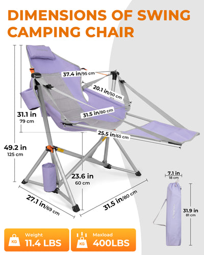 KingCamp Orchid C20 Hammock Chair with Footrest