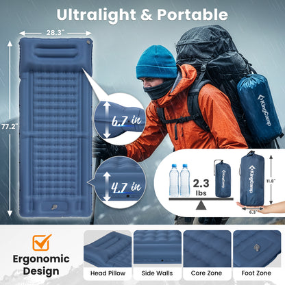 KingCamp DELUXE 12 Air Mattress with Built-in Foot Pump