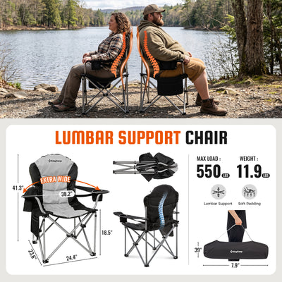 KingCamp Lumbar Support Oversized Camping Chair