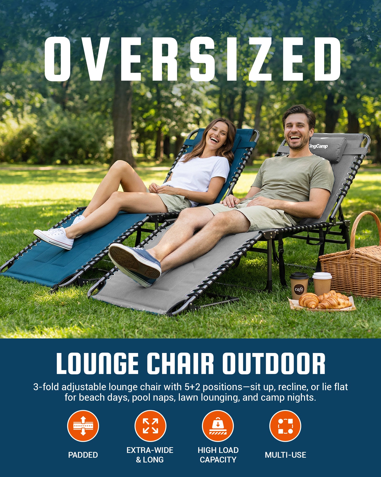 KingCamp Magnolia B40 Oversized Padded Lounge Chair
